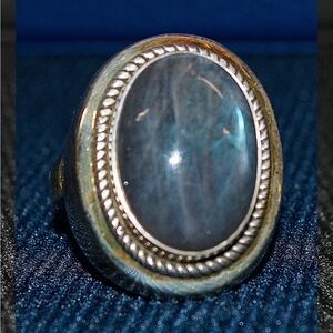 Sterling Silver Ring Silver Star Sapphire Natural Gemstone Jewelry HEAVY SIZE 8